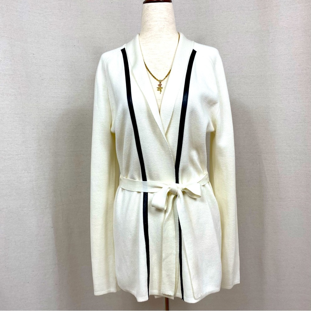 CALVIN KLEIN White Open Cardigan Blazer Size Small